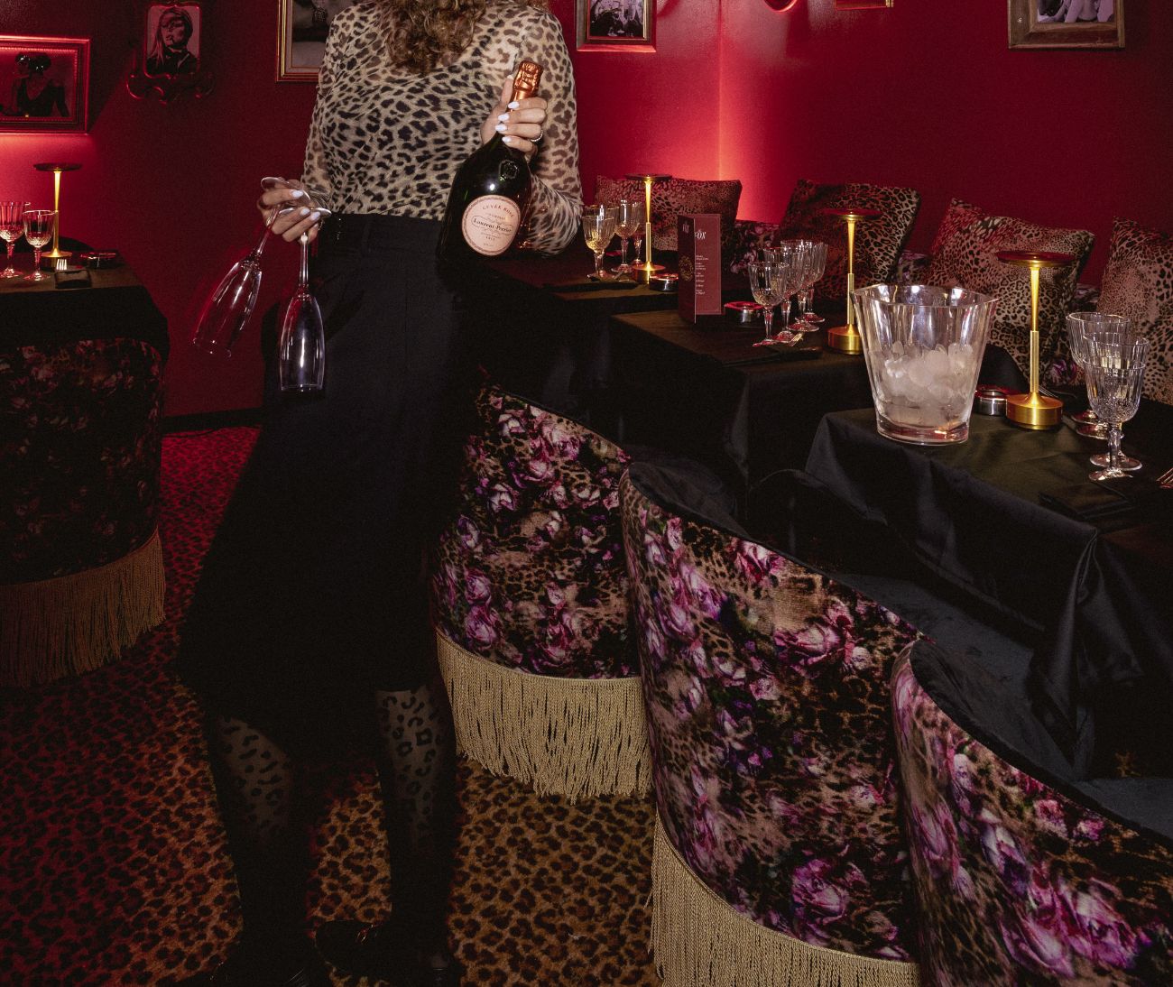 Banquettes en velours imprimé